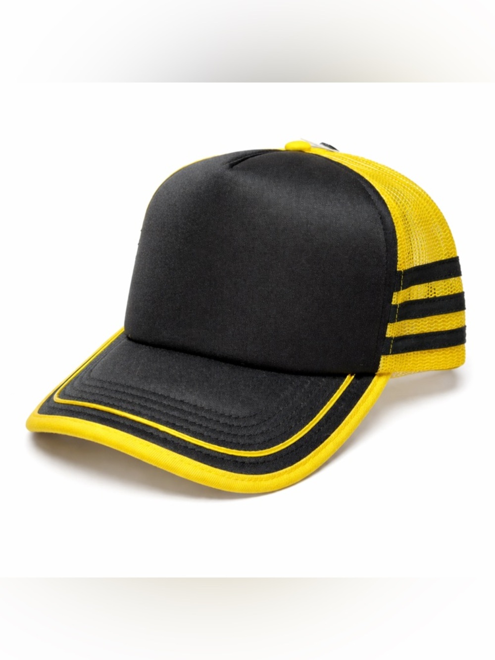 NWT Stranger Things ‘Dustin’ Black & Yellow Trucker Cap
